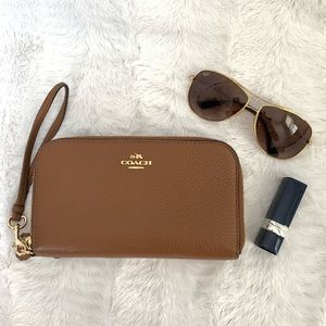 Double-zip Coach wallet/wristlet